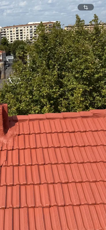 Toiture en tuiles avec hydrofuge coloré rouge terracotta appliqué à Marseille 9e